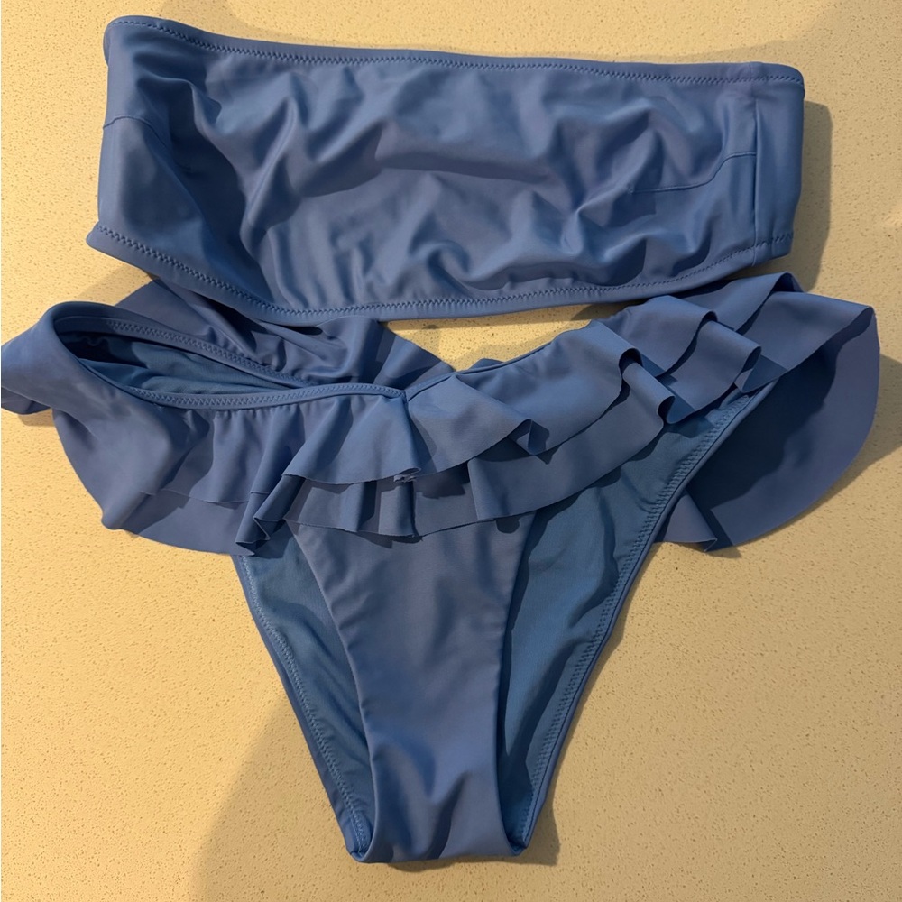 Aerie Blue Ruffled Bikini Set
